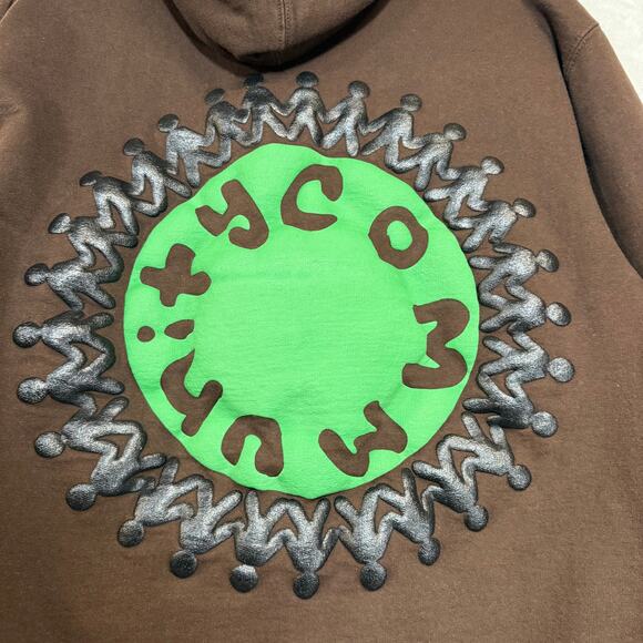 Live Free 999 JUICE WRLD Medium Puff Print Brown Hoodie Streetwear Skater Punk - Picture 5 of 11